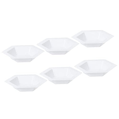 PATIKIL Hexagonal Weigh Boats, 10 Pack Plastic Small Scale Trays Powder Dispenser for Weighing Mixing, White