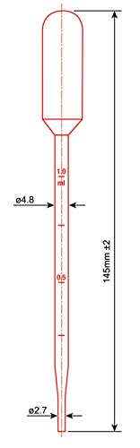 Globe Scientific 137038 LDPE Graduated Transfer Pipet, Large Bulb, Sterile, Individually Wrapped, Cellophane Pack, 145mm Length, 5.0mL Capacity (Case of 400)