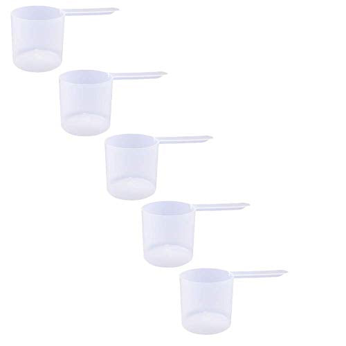 Plastic Measuring Scoop, (118.4 cc | 1/2 Cup | 4 fl oz. | 118.4 mL) Long Handle Spoons for Powders, Granules, Coffee, Pet Food, Baking Supplies, Protein and Other Dry Goods, BPA Free (Set of 5) - size: 118.4 cc | 1/2 Cup | 4 fl oz. | 118.4 mL