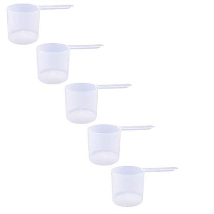 Plastic Measuring Scoop, (118.4 cc | 1/2 Cup | 4 fl oz. | 118.4 mL) Long Handle Spoons for Powders, Granules, Coffee, Pet Food, Baking Supplies, Protein and Other Dry Goods, BPA Free (Set of 5) - size: 118.4 cc | 1/2 Cup | 4 fl oz. | 118.4 mL