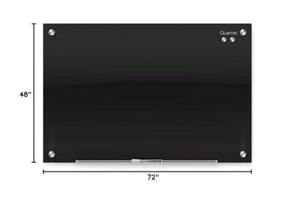 Quartet Magnetic Dry Erase Board, 72" x 48" Glass Whiteboard for Wall, Infinity, Black (G7248B) - size: 72"W x 48"H