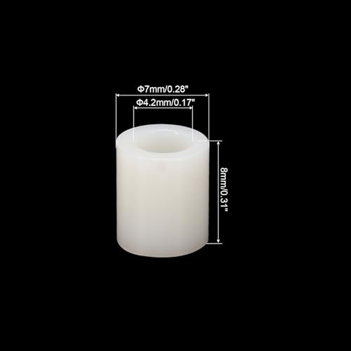 PATIKIL M4 Electrical Outlet ABS Spacers, 120 Pcs 4.2mm ID, 7mm OD, 8mm Length Washer Spacer Assortment Plastic Round Without Threaded,Switch and Receptacle Spacers for M4 Screws - size: 4.2mm ID x 7mm OD x 8mm Length
