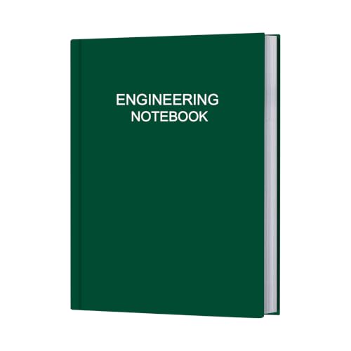 Engineering Notebook/Engineer Graph Paper Notebook - (.25" Grid Format), Lab Notebook Quad Ruled Book with Grid Pages: Table of Contents for Chemistry, Physics, Biology, 8" x 10", Green - color: Green