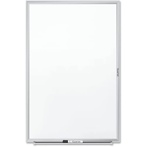 Quartet Dry Erase White Board 36"W x 24"H Non-Magnetic Whiteboard, Total Erase, Silver Aluminum Frame (S533) - color: Silver, size: 36"W x 24"H