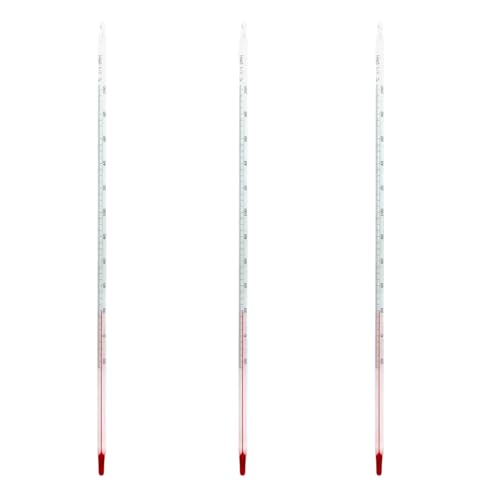3Pcs Glass Celsius Thermometer -20 to 200℃ Length 300mm 12Inches