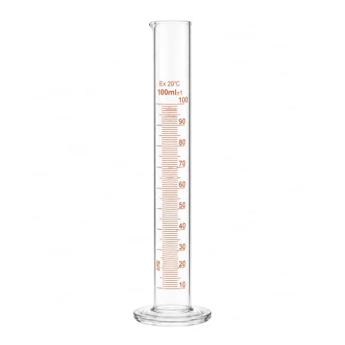 100ml Borosilicate Glass Graduated Cylinder, ±1ml Precision