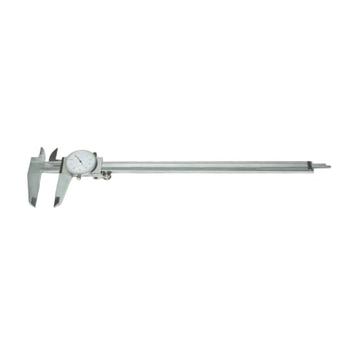 HFS 0-8 Inch Dial Caliper, ±0.001 Inch Accuracy, 4-Way Precision Measuring Tool for Inside, Outside, Depth and Step Measurements, Shockproof Design with Protective Storage Case - size: 0-8" Stainless Steel