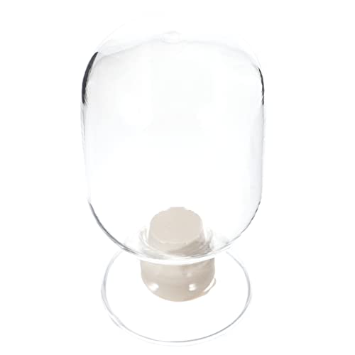 Beavorty Glass Match Holder Transparent Round Storage Bottle with Stopper 5.11 X 2.75 X 2.75 in Display Bottle for Laboratory Experiments Matchstick Storage Home Decor - size: 8.5 Ounces