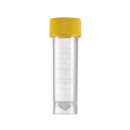 80Pcs 5ml Plastic Graduated Vial Sample Bottle Container with Yellow Caps