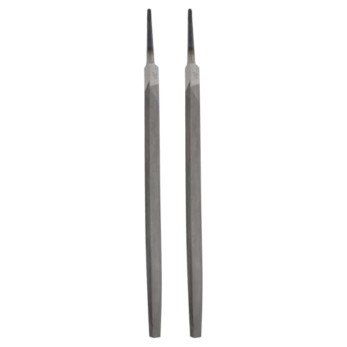 HARFINGTON 2pcs Triangle Thin Teeth Cut File 12" Double Cut Teeth High Carbon Steel Hand Rasp File Without Handle for Metal Wood Deburring Removing - size: 12", style: Thin