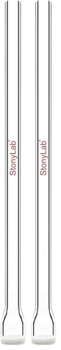 stonylab Straight Gas Dispersion Tube, High Borosilicate Glass, G2 Sand Core with 30-50μm inch Pore Size for Efficient Air or Gas Diffusion in Laboratory and Aquatic Applications (Pack of 2) - size: 0.39 inch (Pack of 2)