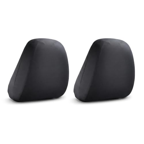 2 PCS Car Headrest Covers, Stretch Fabric Head Rest All-round Dustproof Protector, Elastic Breathable Washable Headrest Sleeves, Reusable Car Interior Accessories (Black) - color: Black
