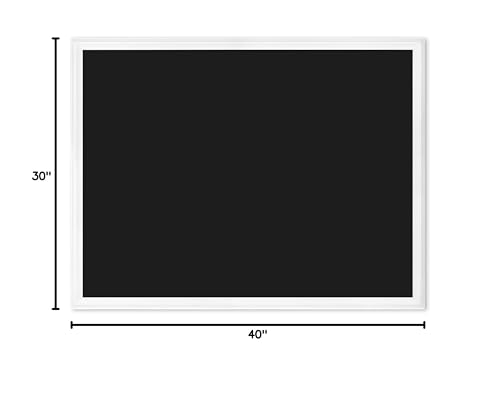 U Brands Large Magnetic Chalkboard, Wall Mounted, White Frame, 40" x 30" - size: 40"W x 30"H