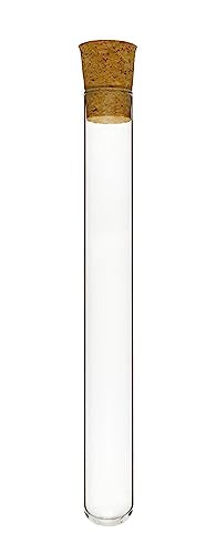EISCO 12pc 25mL Glass Test Tubes with Cork Stoppers, 18x150mm - Industrial Quality Borosilicate Glass & Premium Natural Cork - for Science Experiments, Plant Cuttings, Seeds, Beads, Spices
