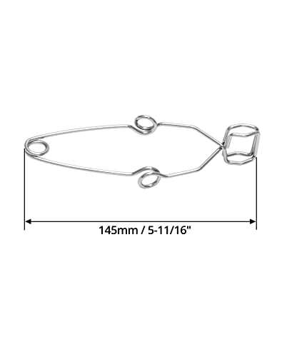 QWORK Lab Test Tube Clamp, 10 Pcs Chrome-Plated Spring Test Tube Clip with Finger Grip, 14.5cm(5-11/16in) Experiment Testing Holder Tool