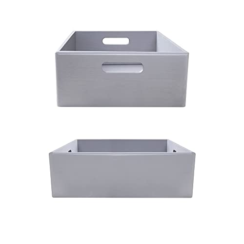 Creative Deco XL Gray Wooden Crate Nesting Crate Handles - color: Grey, size: XL