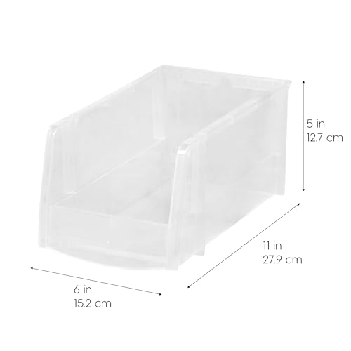 IRIS USA 4-Pack, Medium Plastic Stackable Storage Bin Organizer, Clear - color: Clear, size: Medium - 4 Pack