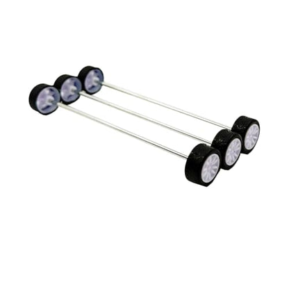 8PCS Toy Car Wheel RC Car Rubber Tire Wheel with Metal Shaft Axles for RC Car Truck Robot DIY Model Car Building Parts (2x18mm) - style: 2x18mm