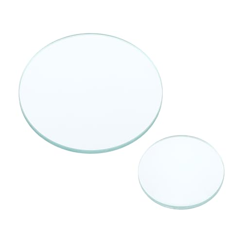 PATIKIL Convex Lens, 300 50mm Focal Length 50/30mm (1.97/1.18") Diameter Round Glass Magnifying Telescope Lens Trial Set Ground Edge for Lab Physics Class Optics, 2 Pcs