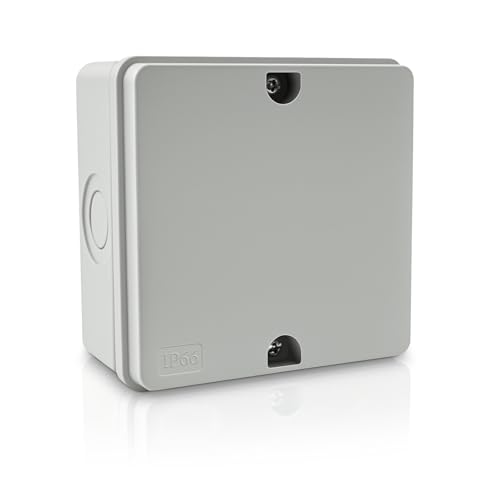 Junction Box, White Outdoor Waterproof Electrical Box IP66 Water Resistant - color: Grey, size: 107x107x 58mm