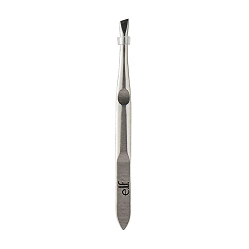 e.l.f. Slant Tweezer, Professional Quality Stainless Steel, Provides a Strong Grip, Removes Hairs Accurately, Shapes, Defines, Easy To Use, Ergonomically-Designed - size: 1 Count ( pack of 1)