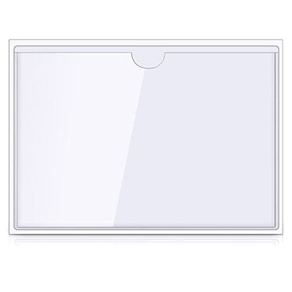 Chinco 50 Pack 4" x 6" Clear Adhesive Pockets, Index Card Pockets With Top Open Loading, Plastic Labels Holders for Organizing Storage Bins, Library Card, Drawer, and Protecting Your Cards - size: 4.3 x 6.3 Inches