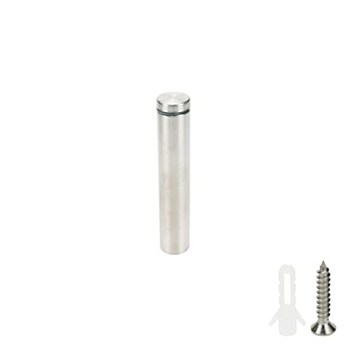 Sign Standoff Screws 0.75" Dia 4" Length Glass Standoff Bolts Stainless Steel 3/8" Thread Dia Advertising Screws - 8pcs - size: 0.75" Dia x 4" Length 8pcs