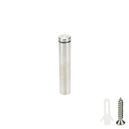 Sign Standoff Screws 0.75" Dia 4" Length Glass Standoff Bolts Stainless Steel 3/8" Thread Dia Advertising Screws - 8pcs - size: 0.75" Dia x 4" Length 8pcs