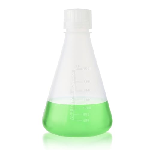 Utile Plastic Erlenmeyer Flask Set, Vol.2000ml Scientific Conical Flask Laboratory Flask with Screw Cap, PP Material, with Molded Graduations, 4023.0682.001 - size: 1 pc of 2000ml