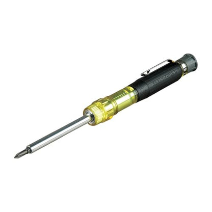 Klein Tools 32614 Multi-bit Precision Screwdriver Set, 4-in-1 Electronics Pocket Screwdriver, Professional Phillips and Slotted Bits, EDC - style: Multi-Bit Screwdriver