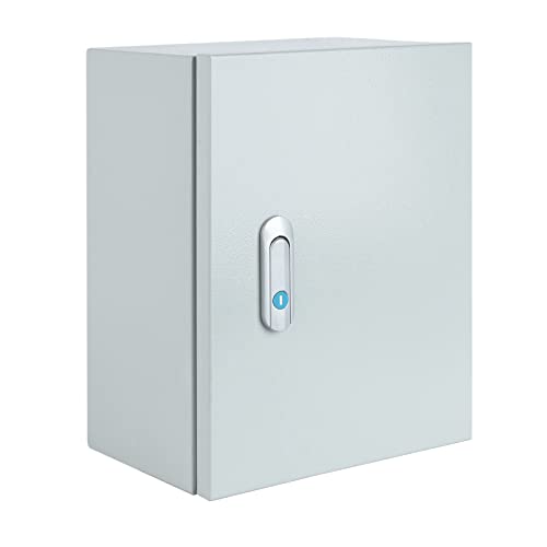 Steel Electrical Junction Box, Indoor&Outdoor Electrical Enclosure Box, Wall Mounted Waterproof&Dustproof Metal Box, Universal Electric Equipment Enclosure Box with Safety Locks and Mounting Plates - size: 20"×16"×8"