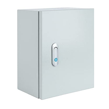 Steel Electrical Junction Box, Indoor&Outdoor Electrical Enclosure Box, Wall Mounted Waterproof&Dustproof Metal Box, Universal Electric Equipment Enclosure Box with Safety Locks and Mounting Plates - size: 20"×16"×8"