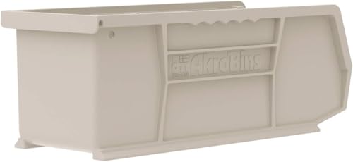Akro-Mils 30224 AkroBins Plastic Hanging Stackable Storage Organizer Bin, 11-Inch x 4-Inch x 4-Inch, Stone, 12-Pack - color: Stone