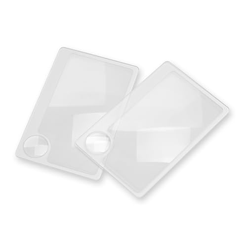Carson 2.5x Power Credit Card Size Magnifiers (WM-01) with 6x Spot Lens, Twin Pack