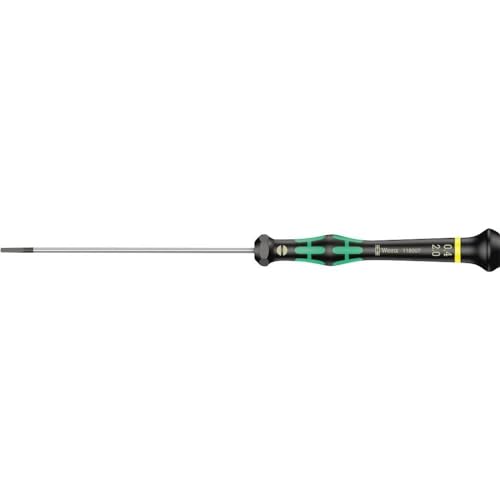 Wera 05118007001 Kraftform Micro 2035 Slotted Electronics Precision Screwdriver, 2mm Head, 100mm Blade Length, Black - size: Slotted 2mm Head , 100mm Blade