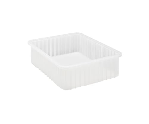 Quantum Storage Systems DG93060CL Dividable Grid Storage Container, Heavy-Duty Stackable Plastic Parts Bin for Warehouse, Assembly & Industrial Organization, 22-1/2" x 17-1/2" x 6", Clear - color: Clear, size: 22-1/2" x 17-1/2" x 6"