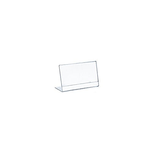 Azar Displays 112730 5" W x 4" H Horizontal L-Shaped Sign Holder-10PK, clear - size: 5 in W x 4 in Ch Horizontal