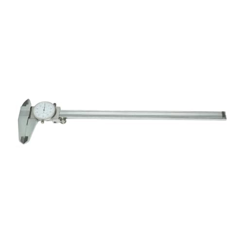 HFS 0-8 Inch Dial Caliper, ±0.001 Inch Accuracy, 4-Way Precision Measuring Tool for Inside, Outside, Depth and Step Measurements, Shockproof Design with Protective Storage Case - size: 0-8" Stainless Steel