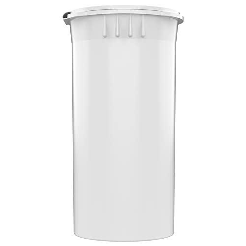 Dragon Chewer 13 Dram CR Plastic Packaging Pop Top Containers - Child Resistant Travel Holder Vial Bottles - 315 qty (White) - color: White