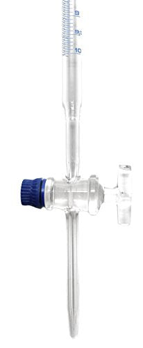 EISCO Burette, 25ml - Class B, DIN ISO 385, Borosilicate Glass with Key Stopcock, 0.10ml Graduations- Eisco Labs