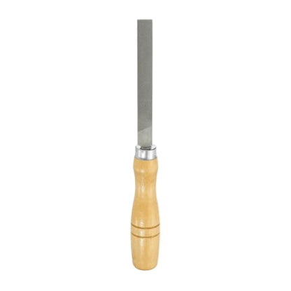 HARFINGTON Flat Medium Cut File 4" Double Cut Teeth High Carbon Steel Hand Rasp File with Wood Handle for Metal Wood Deburring Removing - size: 4", style: Medium