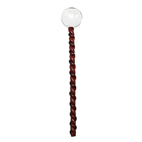 Glass Stirring Spoons 6.7 Inch Clear Crystal Coffee Cocktail Mixing Spoon Teaspoons Ice Cream Yogurt Jam Dessert Scoop Swizzle Stick Stirrer for Bar Cafe Party Coffee (Brown) - color: Brown