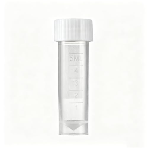 50pcs 5ml Plastic Test Tubes Screw Caps Small Bottle Vial Storage Vial Storage Container for Lab