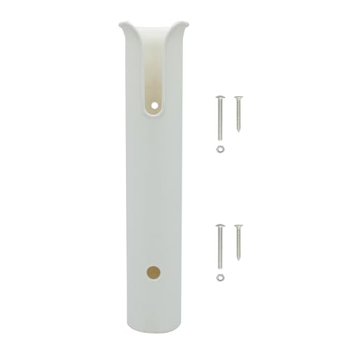 HiUmi Wall Mounted Fishing Rod Holders Tubes Links Fishing Rod Holder Rack Rests (1-Pole-White) - color: 1-pole-white