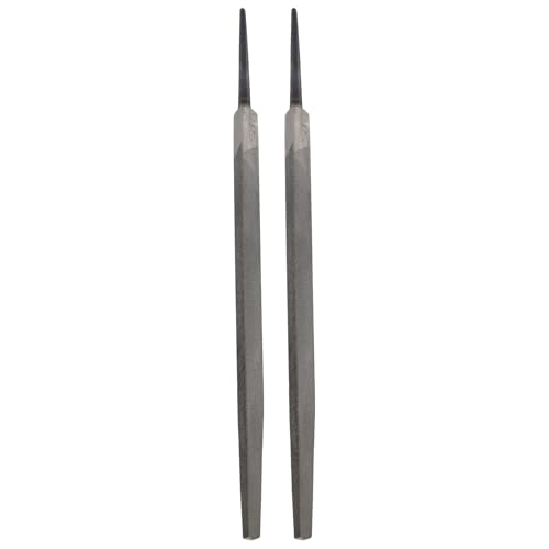 HARFINGTON 2pcs Triangle Thin Teeth Cut File 8" Double Cut Teeth High Carbon Steel Hand Rasp File Without Handle for Metal Wood Deburring Removing - size: 8", style: Thin