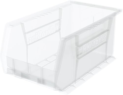 Akro-Mils 30240 AkroBins Plastic Storage Bins, 15"x8"x7", Clear, 12-Pack - color: Clear