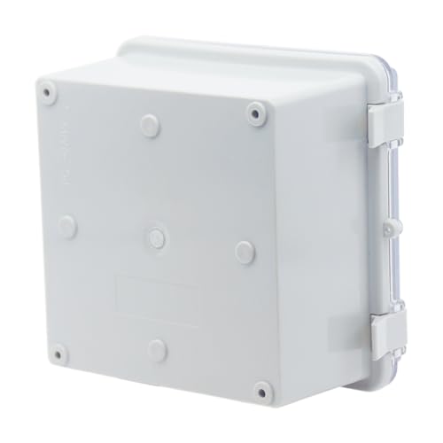 Junction Box, Hinged Clear Cover IP67 Waterproof ABS Project Box with 2 NPT 1/2" Cable Gland, Electrical Box Enclosure with Mounting Plate & Wall Bracket 5.9 x 5.9 x 3.5inch(150x150x90mm) - color: Transparent, size: 5.9"x5.9"x3.5"