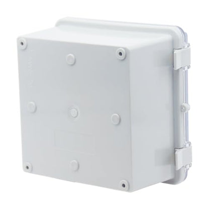 Junction Box, Hinged Clear Cover IP67 Waterproof ABS Project Box with 2 NPT 1/2" Cable Gland, Electrical Box Enclosure with Mounting Plate & Wall Bracket 5.9 x 5.9 x 3.5inch(150x150x90mm) - color: Transparent, size: 5.9"x5.9"x3.5"
