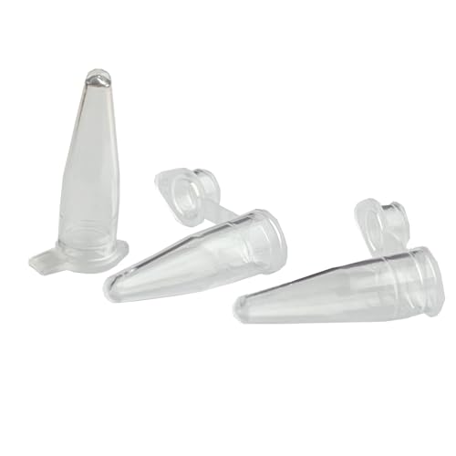 100 Piece Tiny 0.2ml Microcentrifuge Tube Graduated Holder Vial Tiny Container with Snap Cap, Clear EP Tube for Tiny Pollen Storage