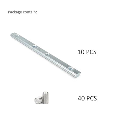 10Pcs 1010 Aluminum Extrusion Hardware Accessories Straight Bracket - style: 10 sets straight bracket with m5
